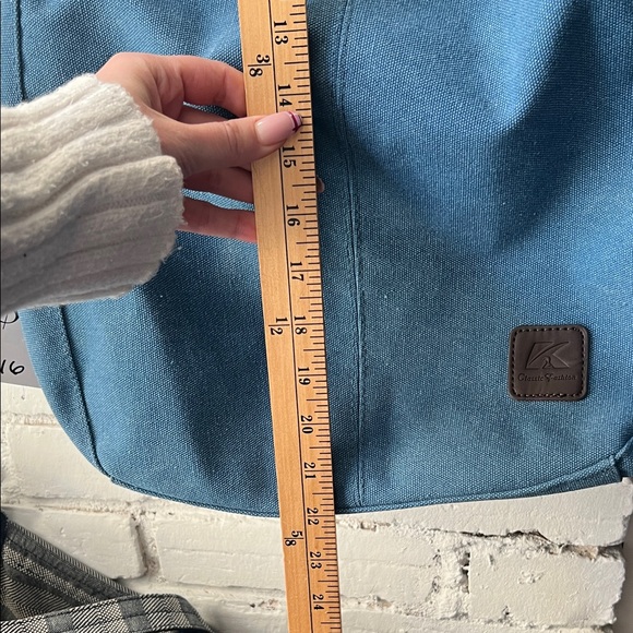 Blue Canvas Shoulder Bag hobo round bag - Picture 2 of 7